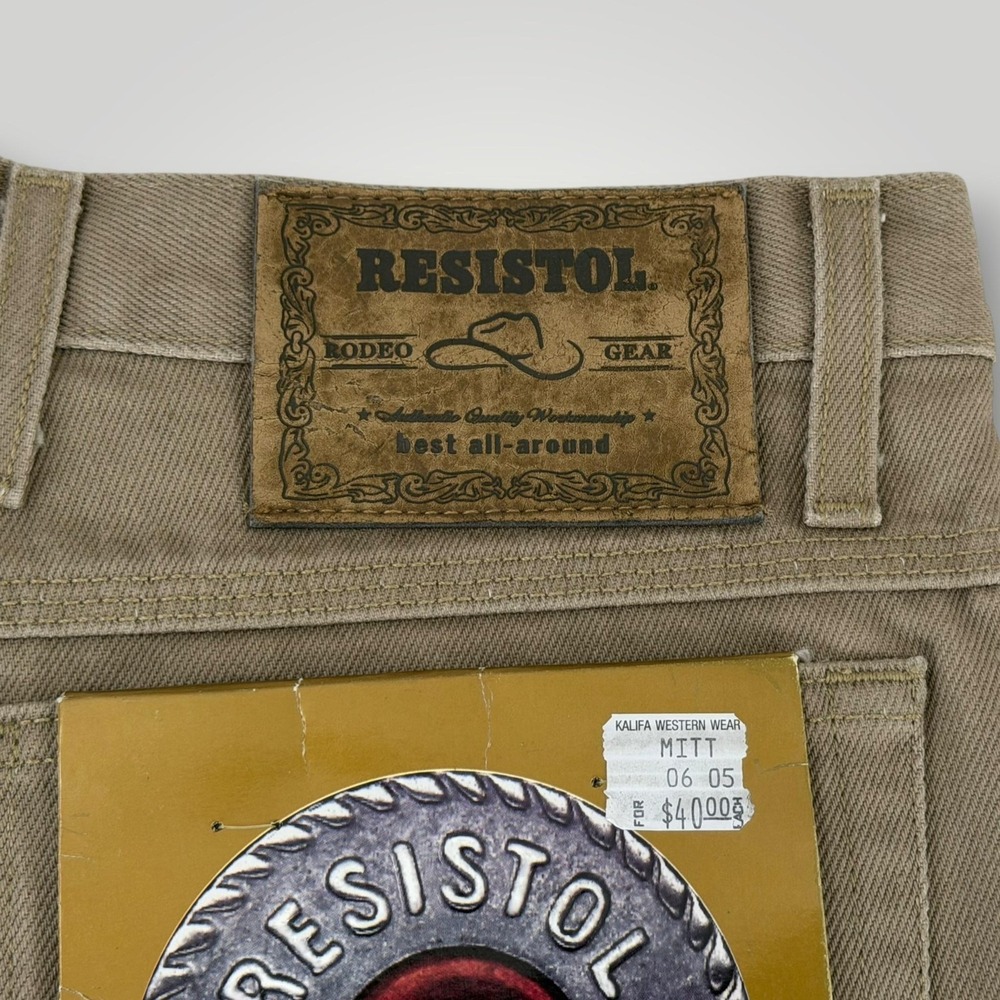 Resistol Rodeo Gear Jeans 31x30 Beige Slim‎ Straight Western Cowboy NWT